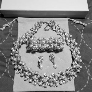 Silver Crystal and Pearl Set